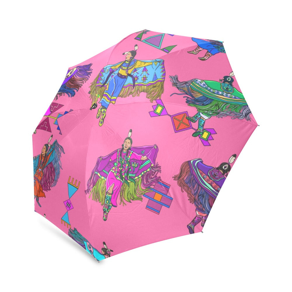 Women's Fancy Dancers Pink Foldable Umbrella