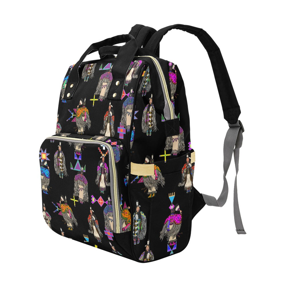 Women's Tradish Dancers Black Multi-Function Diaper Backpack