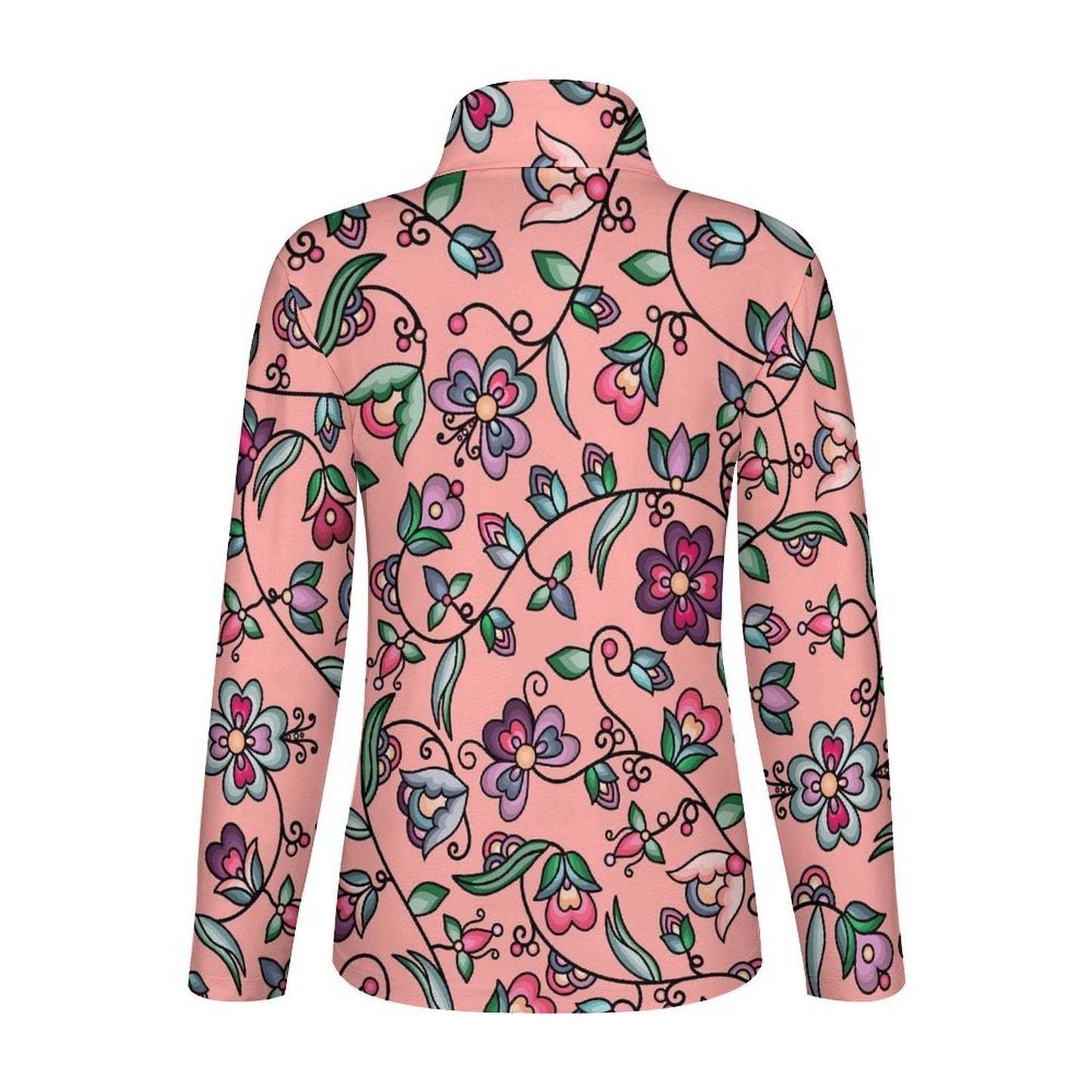 Amber Evening Garland Peach Long Sleeve Yoga Shirt