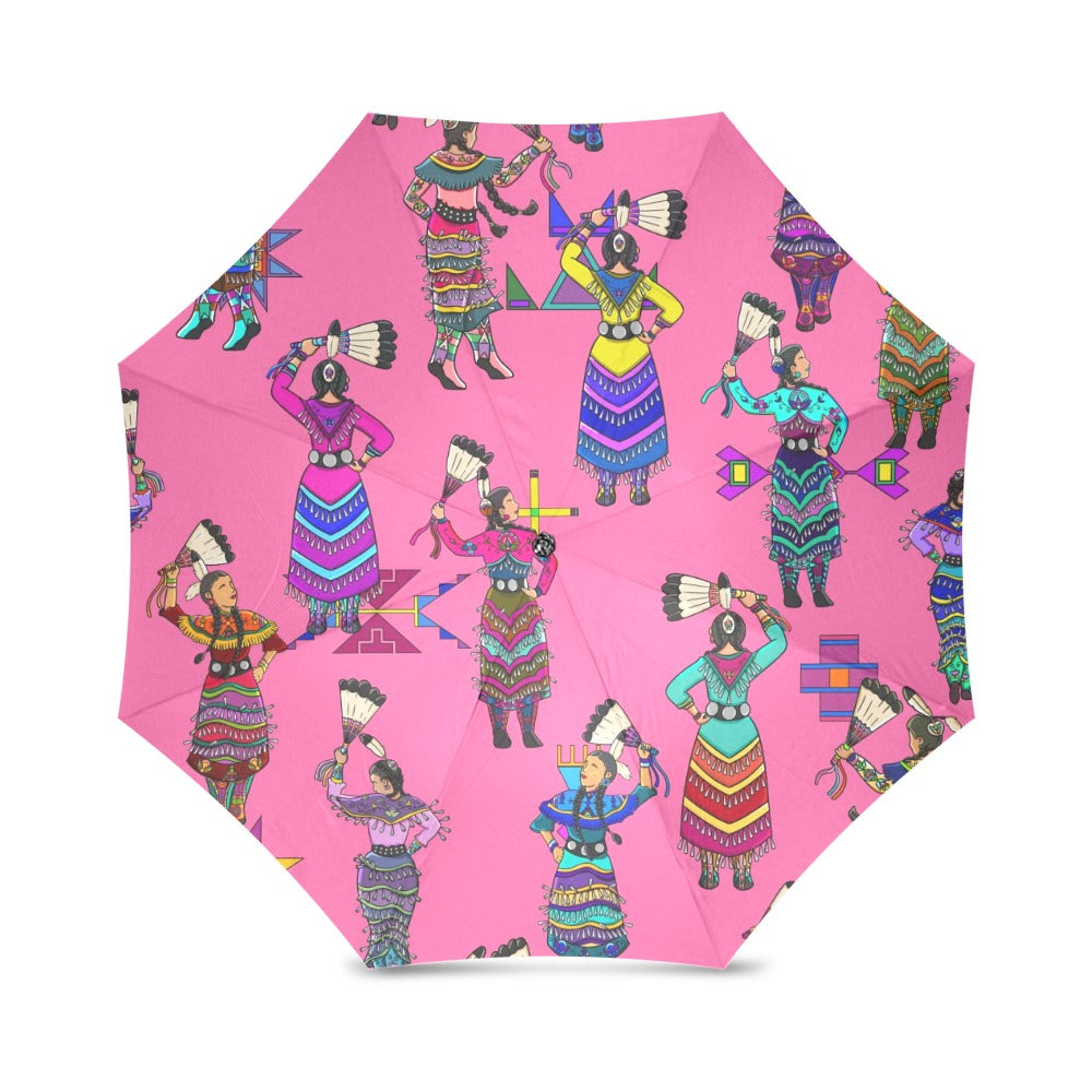 Women's Jingle Dancers Pink Foldable Umbrella