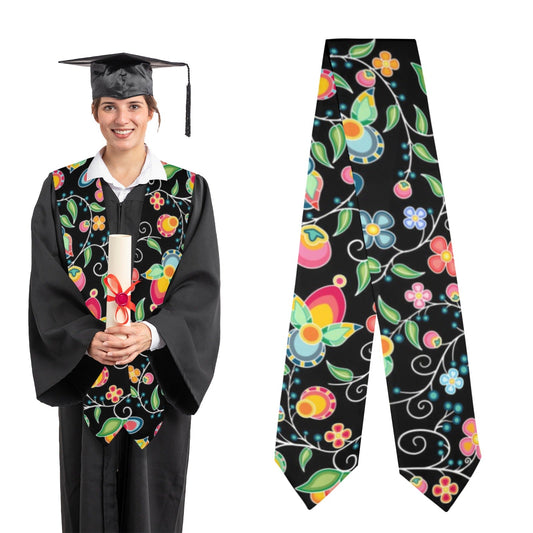 Floral Bounty Black Graduation Stole