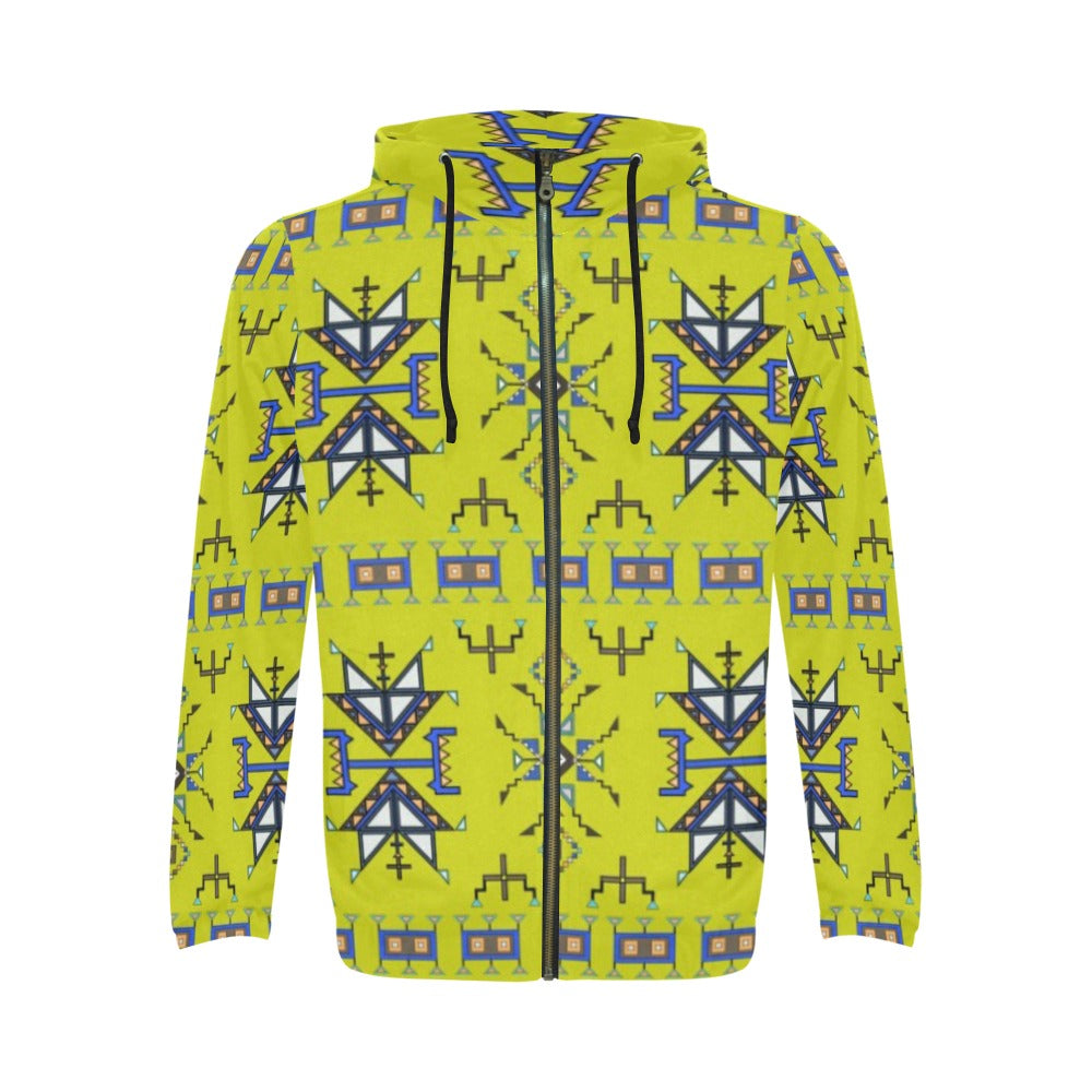 Eagle Strike Lime Men's Zipper Hoodie