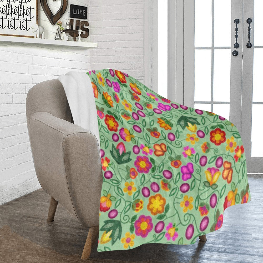 Boreal Bounty Green Large Micro Fleece Blanket