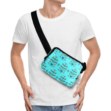 Load image into Gallery viewer, Dakota Damask Turquoise Belt Bag
