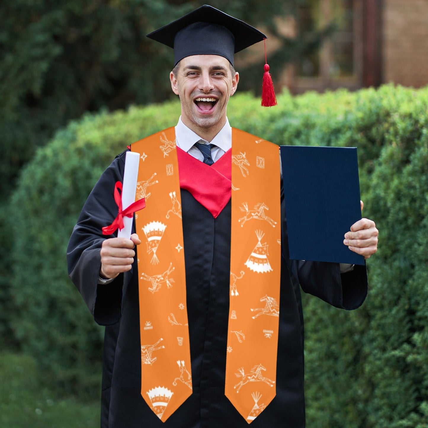 Ledger Dables Orange Graduation Stole