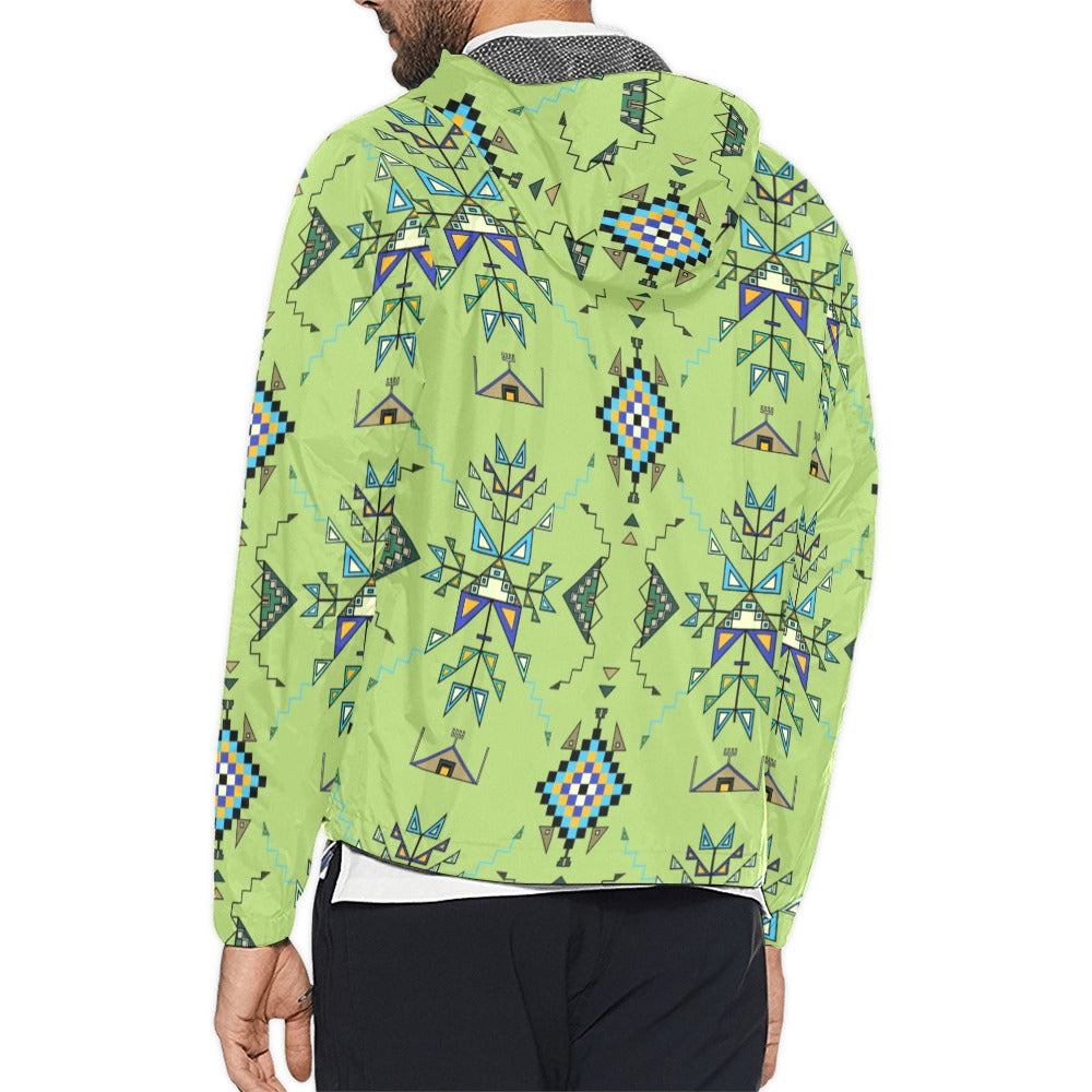 Bear Shield Green Men's Windbreaker