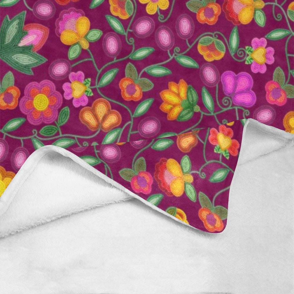 Boreal Bounty Dark Magenta Ultra-Soft Micro Fleece Blanket 40"x50"