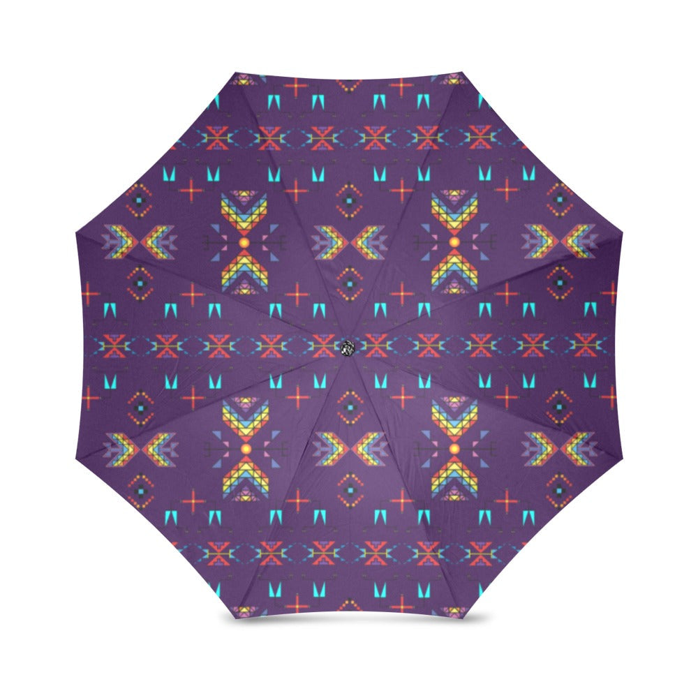 Rainy Chief Rainbow Dark Purple Foldable Umbrella