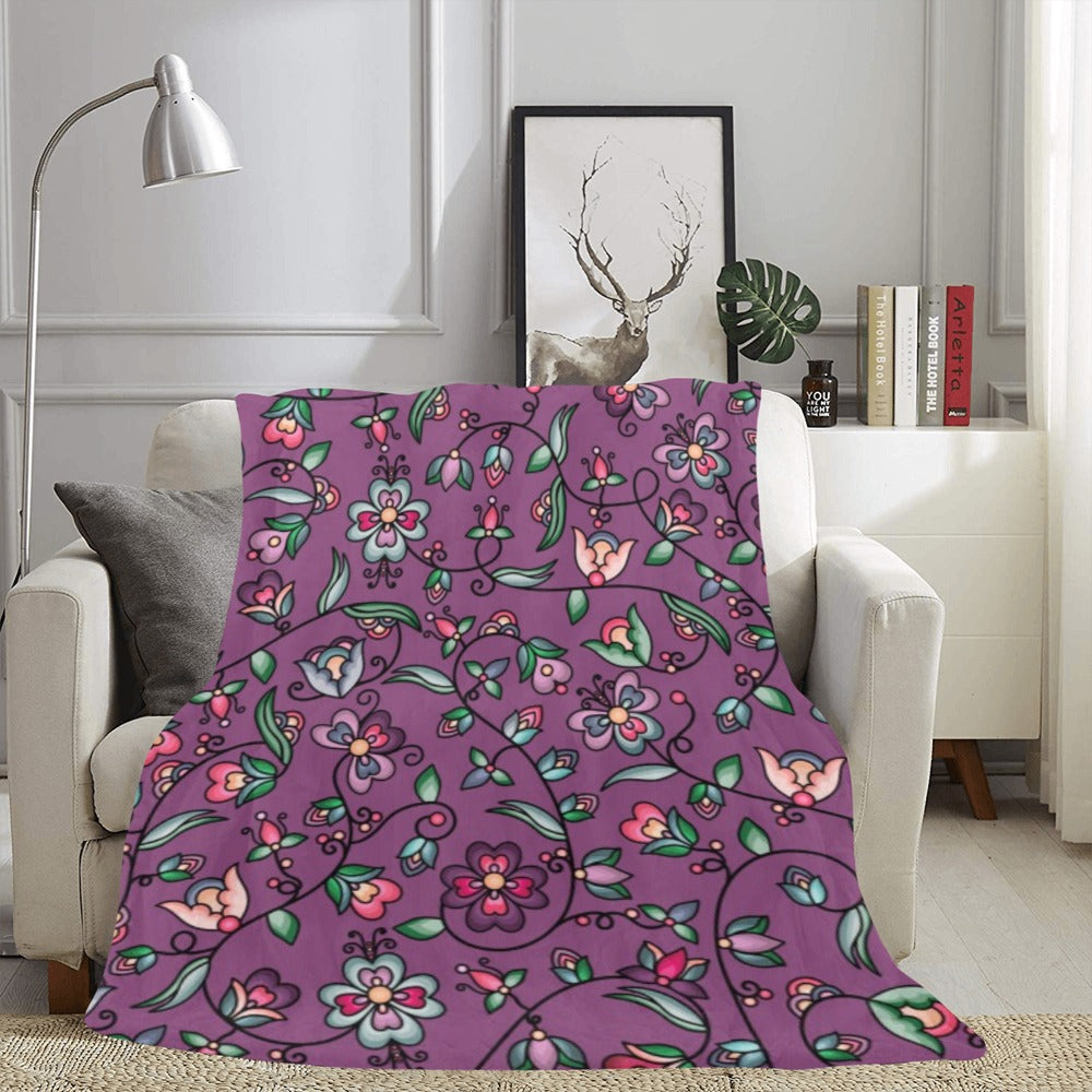 Amber Evening Garland Purple X-Large Micro Fleece Blanket