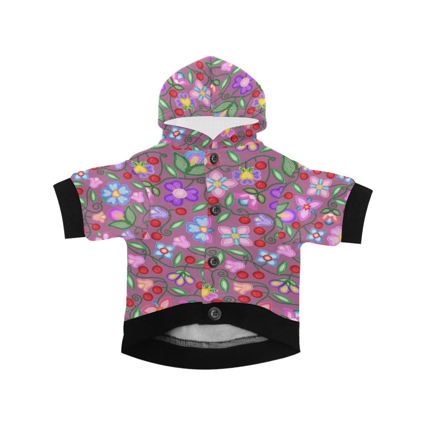 Petal Harmony Dusty Rose Pet Hoodie