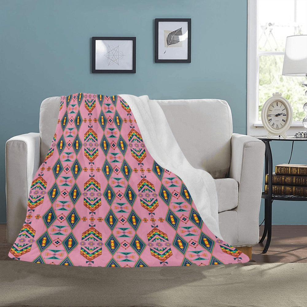 Travois Tipi Dusky Sunset Ultra-Soft Micro Fleece Blanket 50"x60"