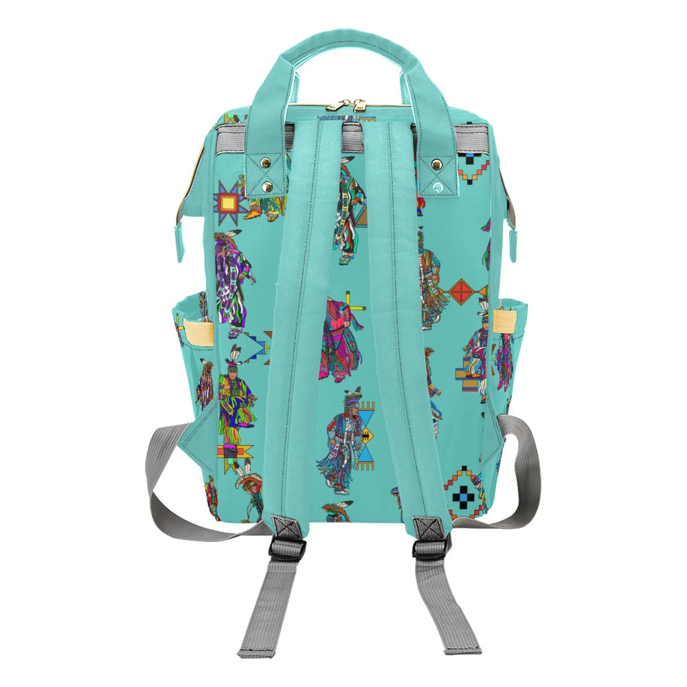 Men's Grass Dancers Eggshell Blue Multi-Function Diaper Backpack