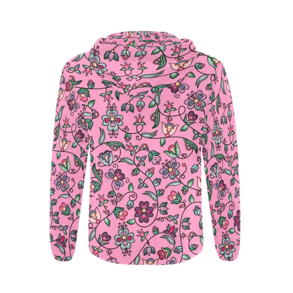 Amber Evening Garland Pink Men's Zipper Hoodie