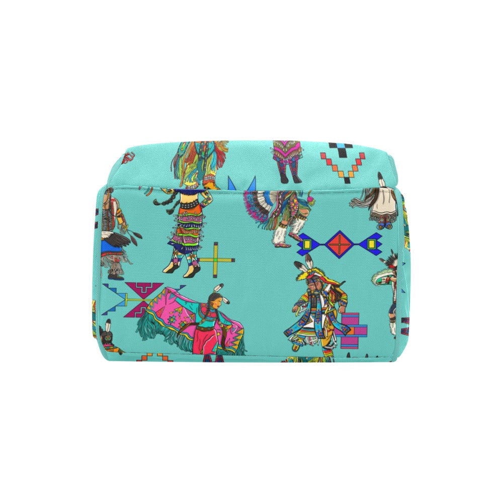 Grand Entry Dancers Eggshell Blue Multi-Function Diaper Backpack