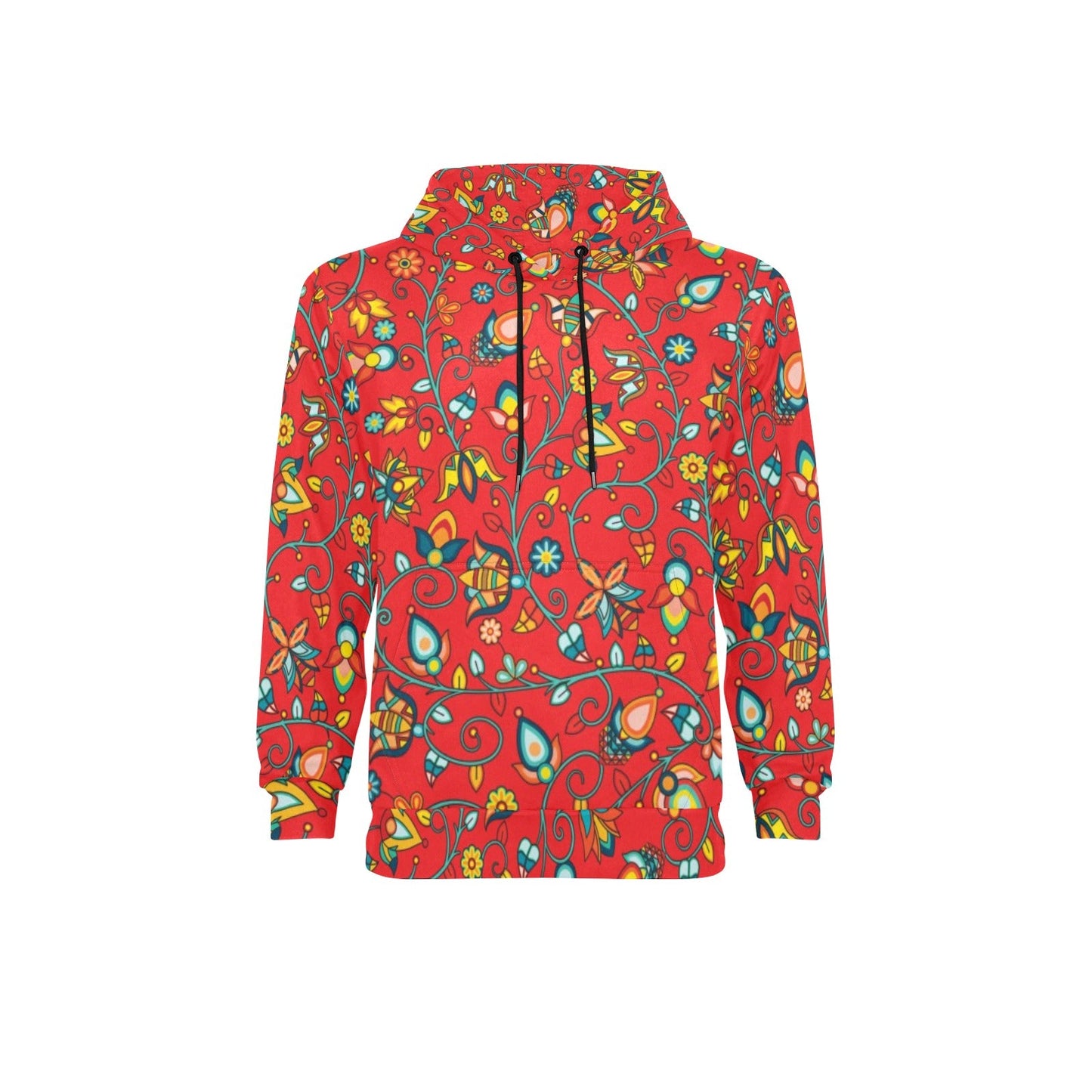 Thorny Path Red Men's Long Sleeve Fleece Hoodie