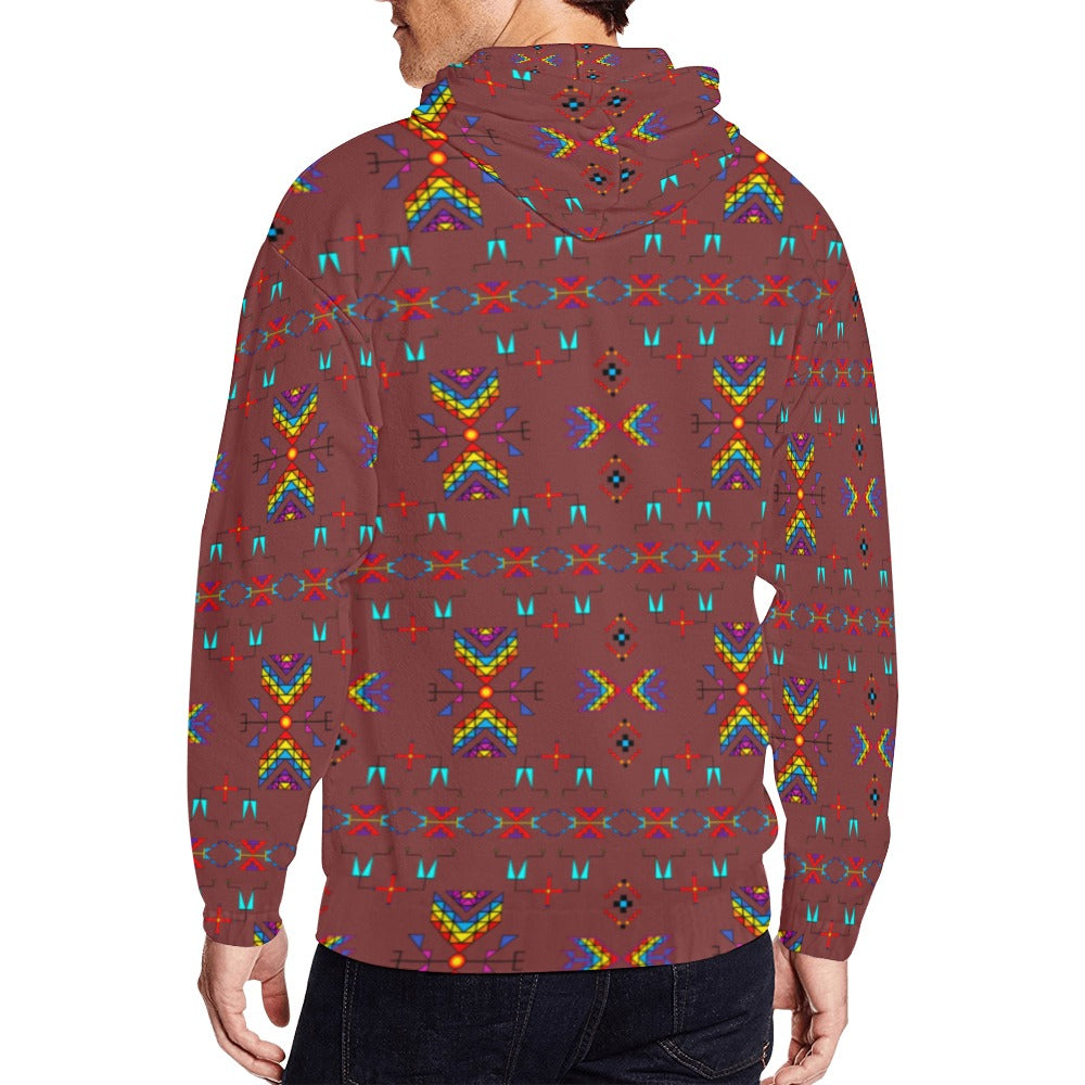 Rainy Chief Rainbow Earth Clay Men's Zipper Hoodie
