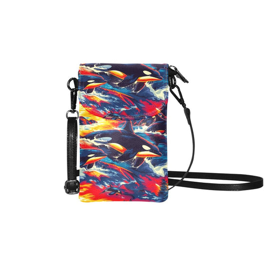 Killer Whales in the Bay Small Cell Phone Purse