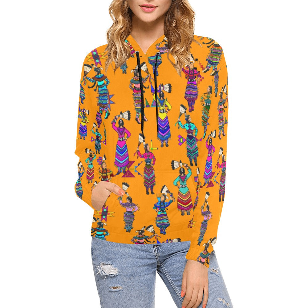 Women's Jingle Dancers Orange Hoodie for Women