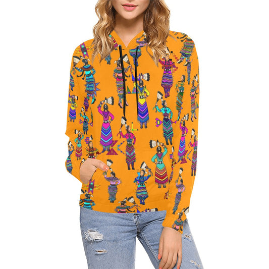 Women's Jingle Dancers Orange Hoodie for Women