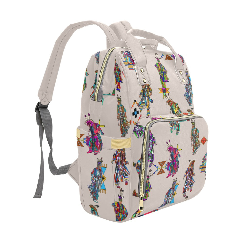 Men's Grass Dancers Muslin Multi-Function Diaper Backpack