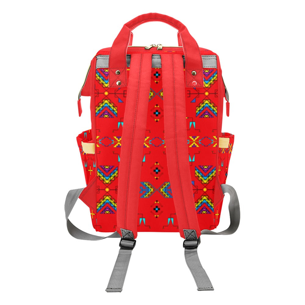 Rainy Chief Rainbow Red Multi-Function Diaper Backpack