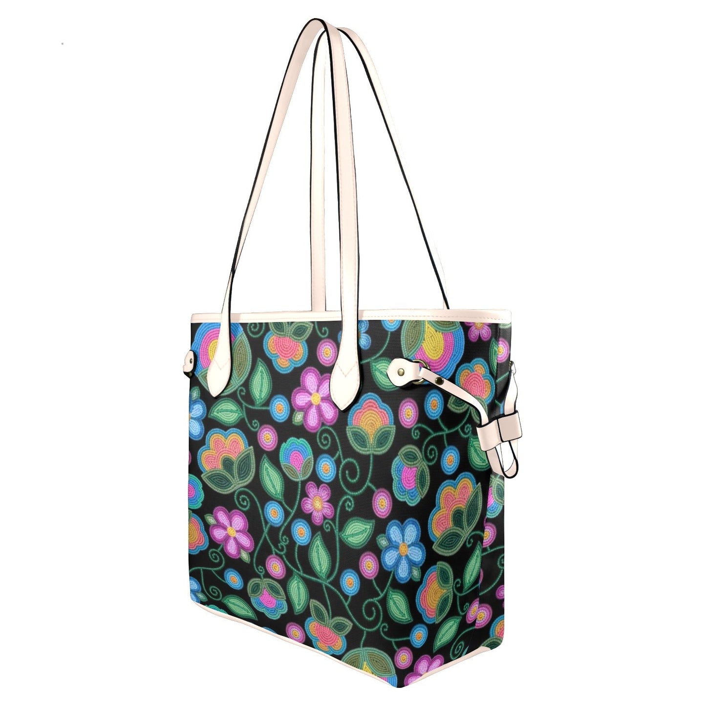 Turquoise Sunbeam Clover Canvas Tote