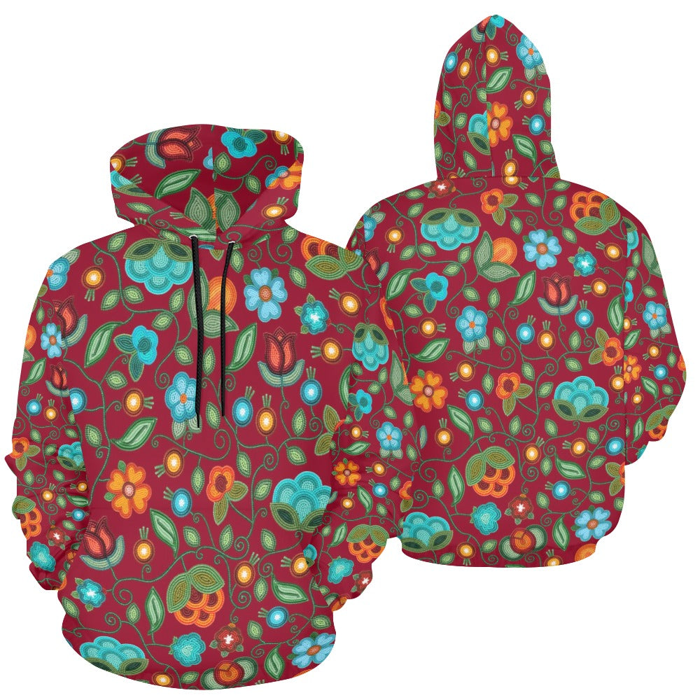 Prairie Fire Petals Red Hoodie for Women