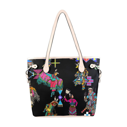 Grand Entry Dancers Black Clover Canvas Tote Bag