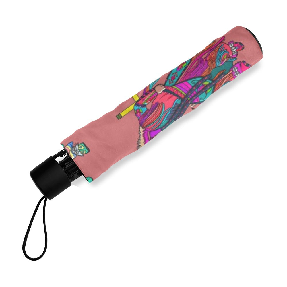 Men's Grass Dancers Terra Cotta Foldable Umbrella