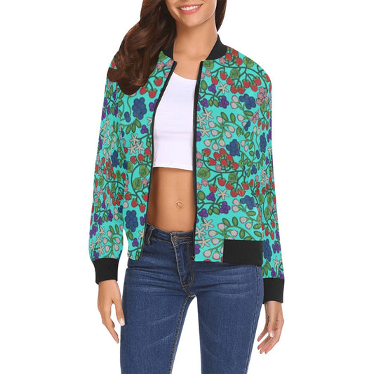 Takwakin Harvest Turquoise Bomber Jacket for Women