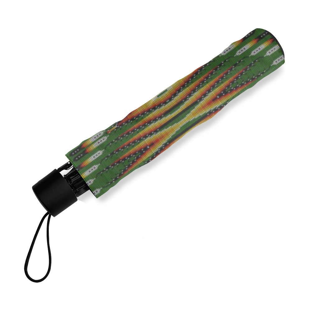Fire Feather Green Foldable Umbrella