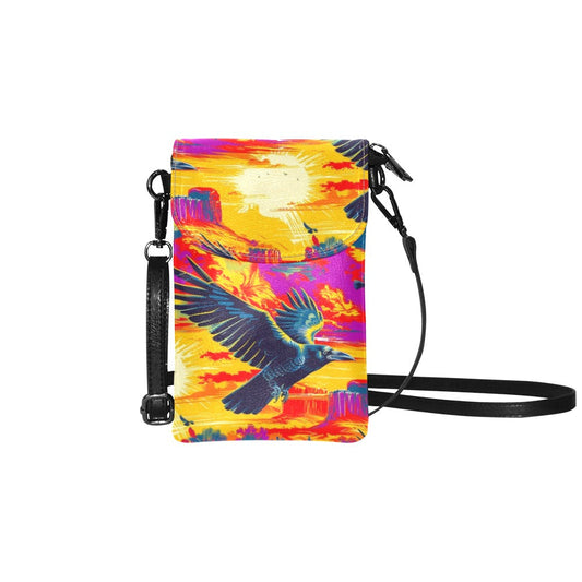 Crow Spreads His Wings Small Cell Phone Purse