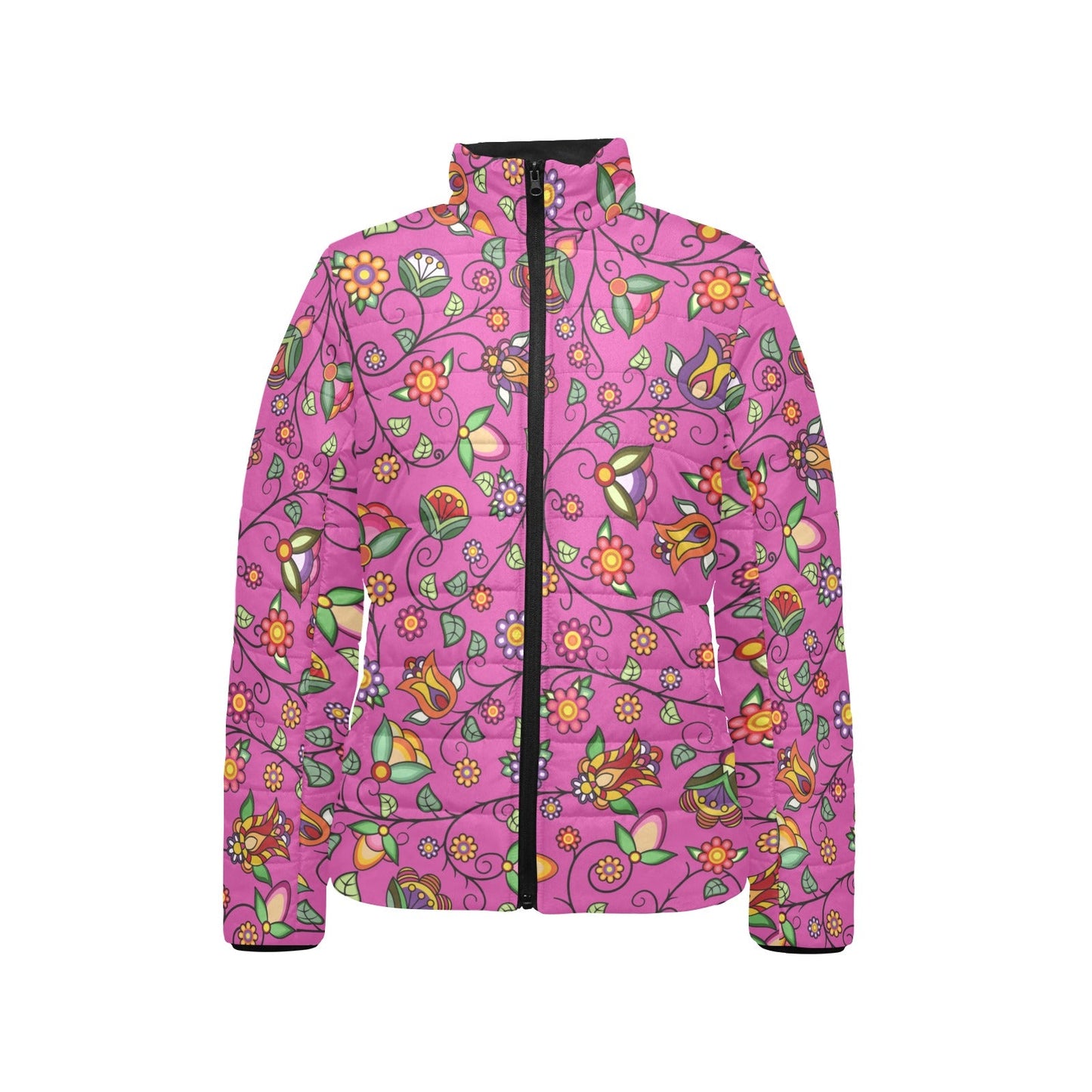 Heartbeat Petals Pink Women's Padded Jacket