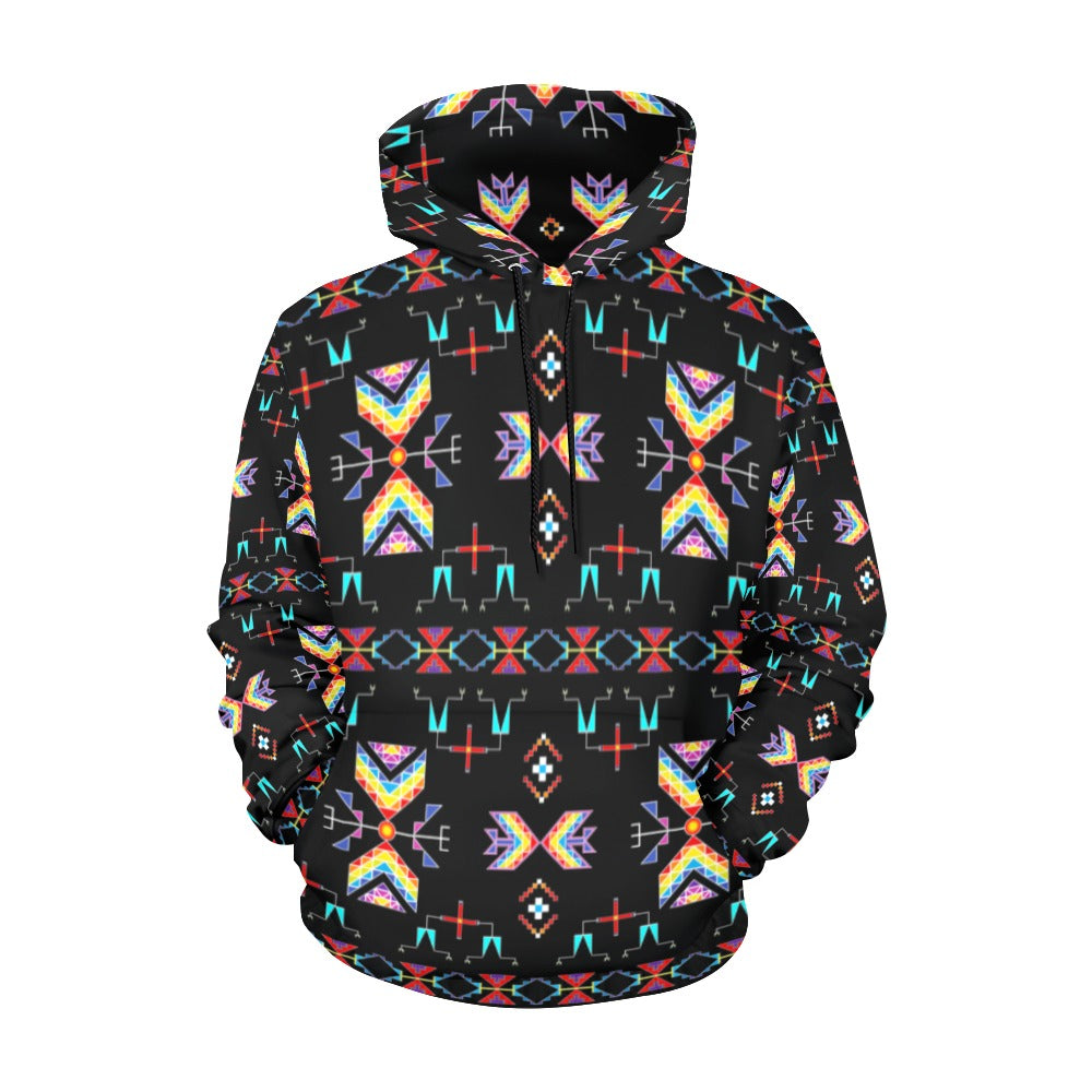 Rainy Chief Rainbow Black Hoodie for Women