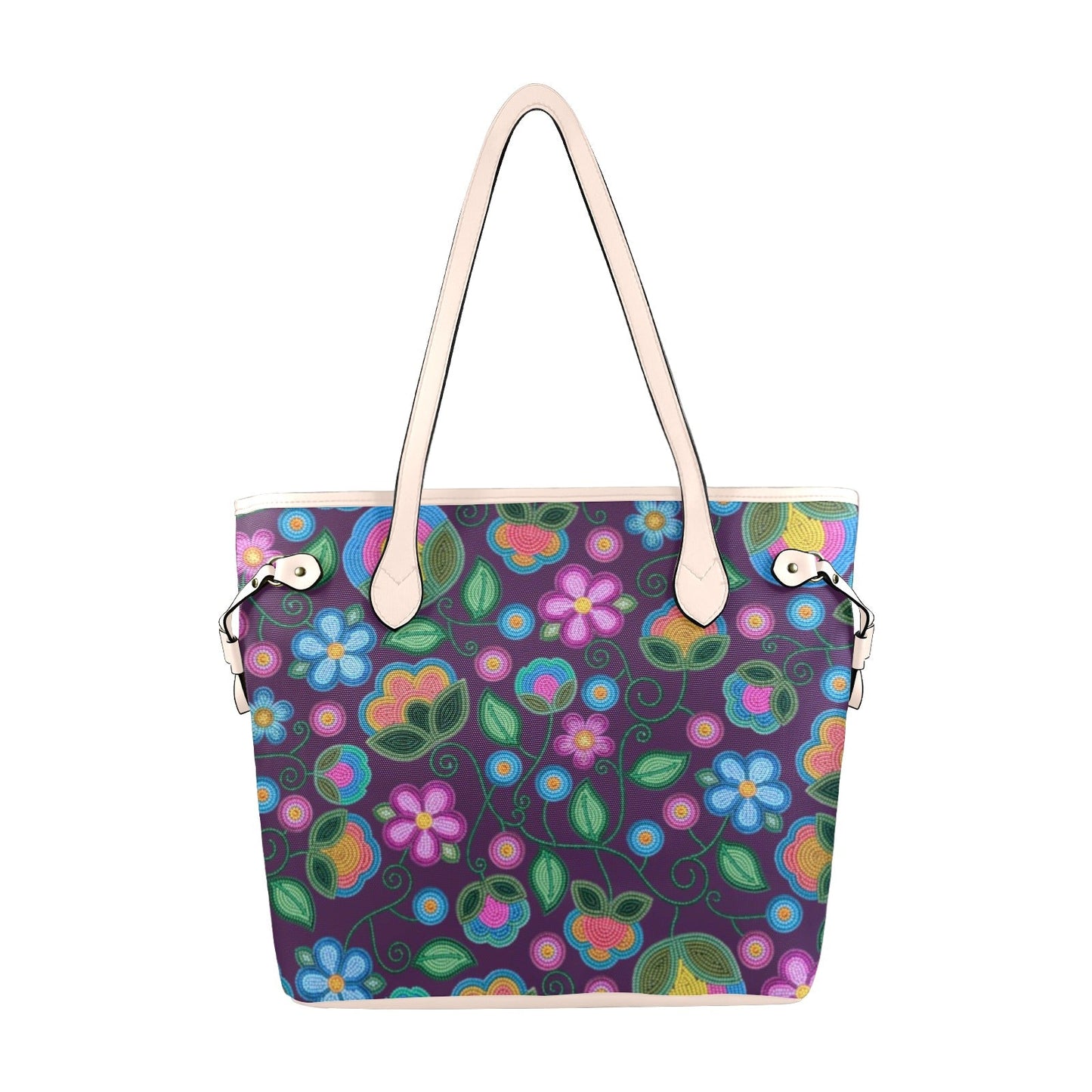 Turquoise Sunbeam Violet Clover Canvas Tote