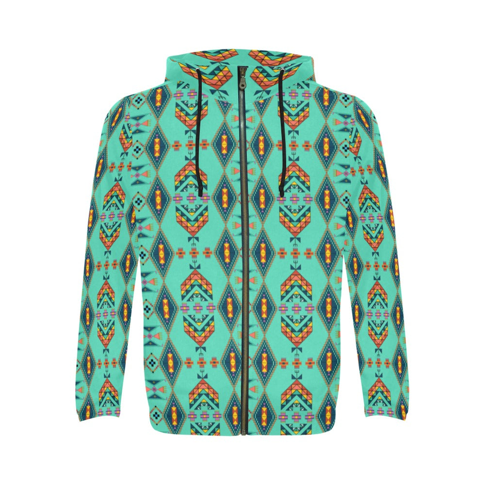 Travois Tipi Smoky Sky Men's Zipper Hoodie