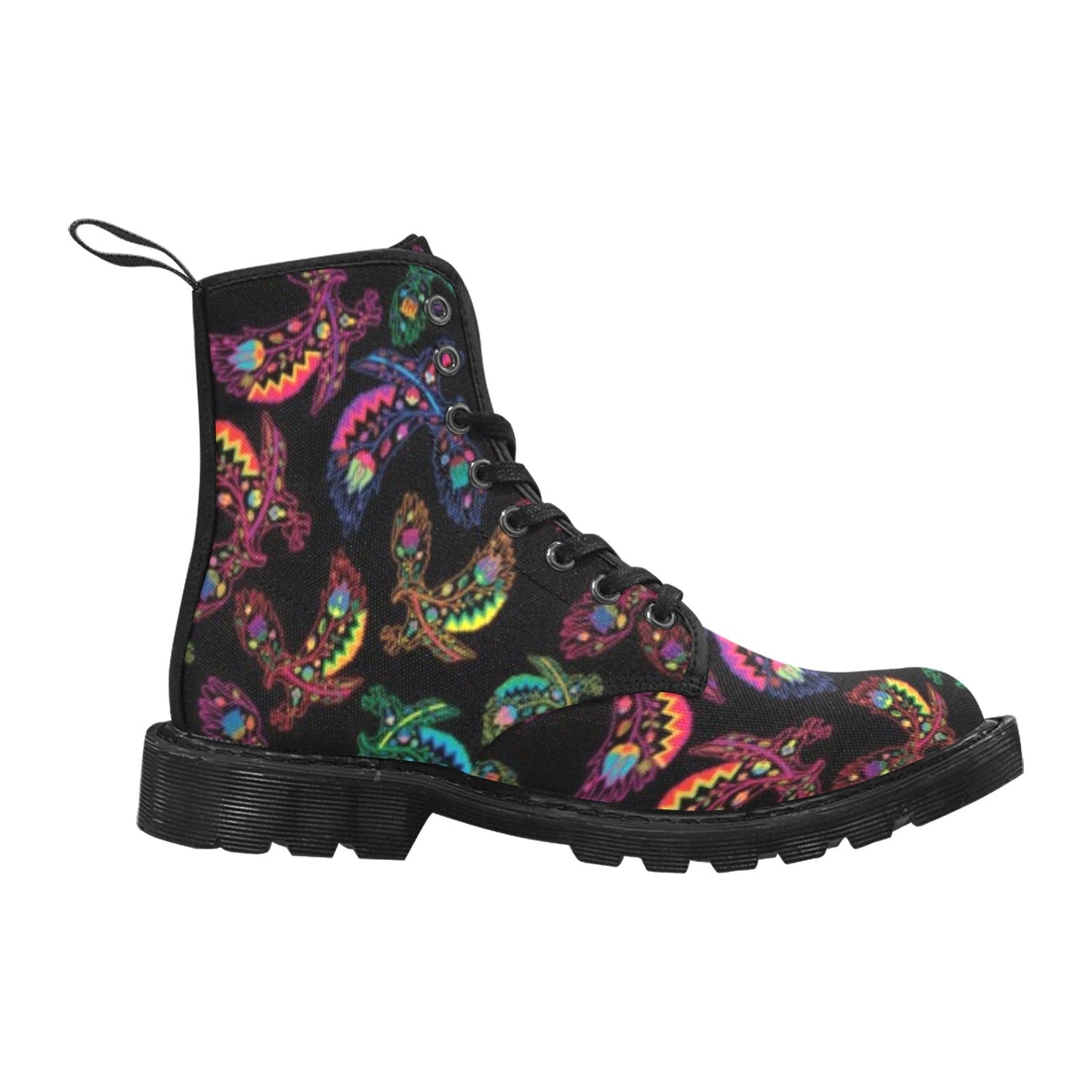 Neon Floral Eagles Boots for Men