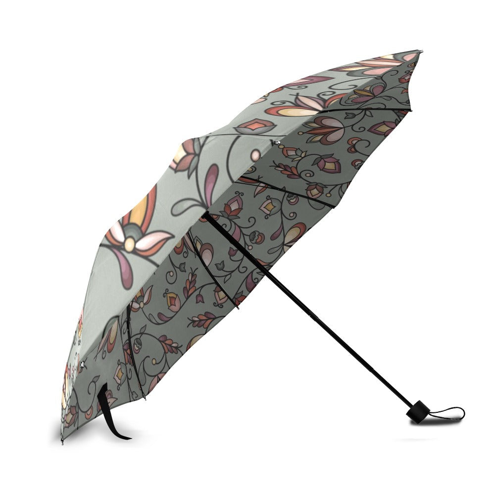 Burnt Sky Petals Green Foldable Umbrella