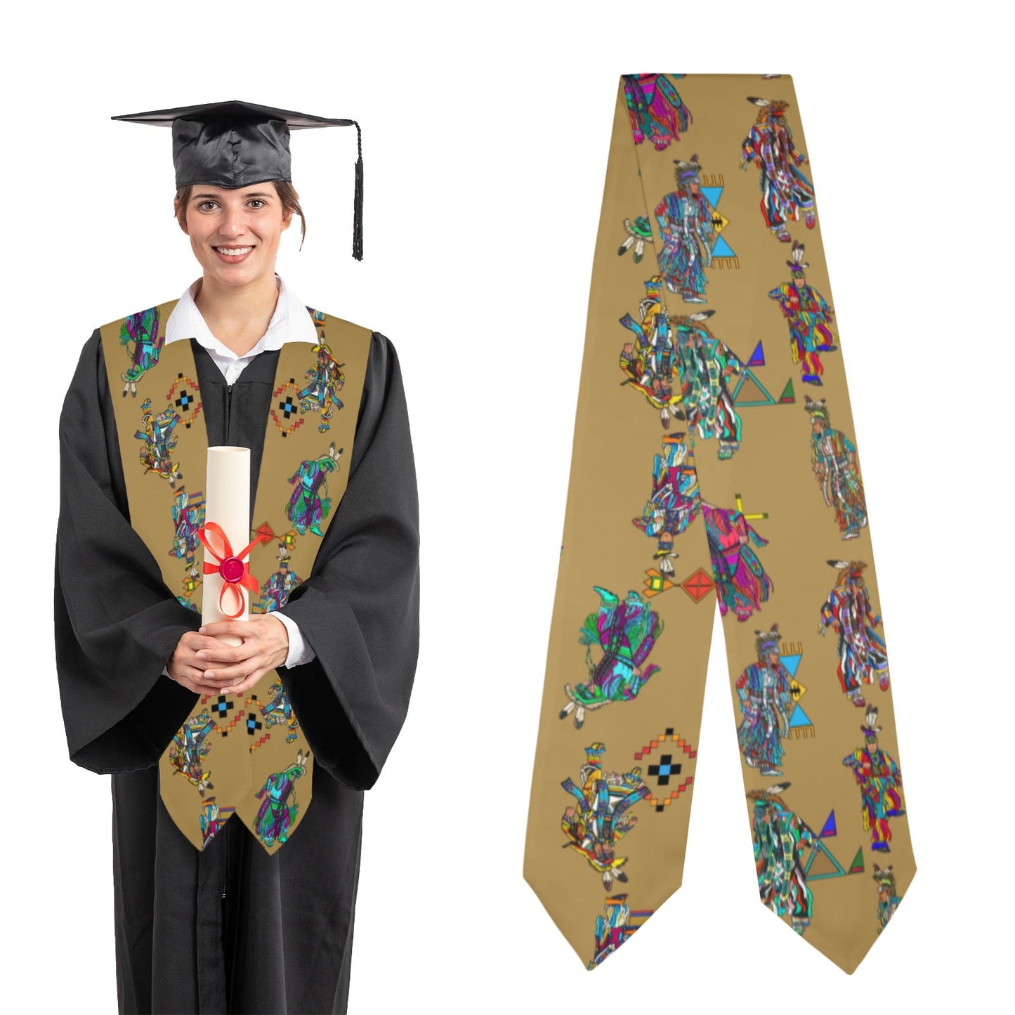 Men's Grass Dancers Earth Graduation Stole