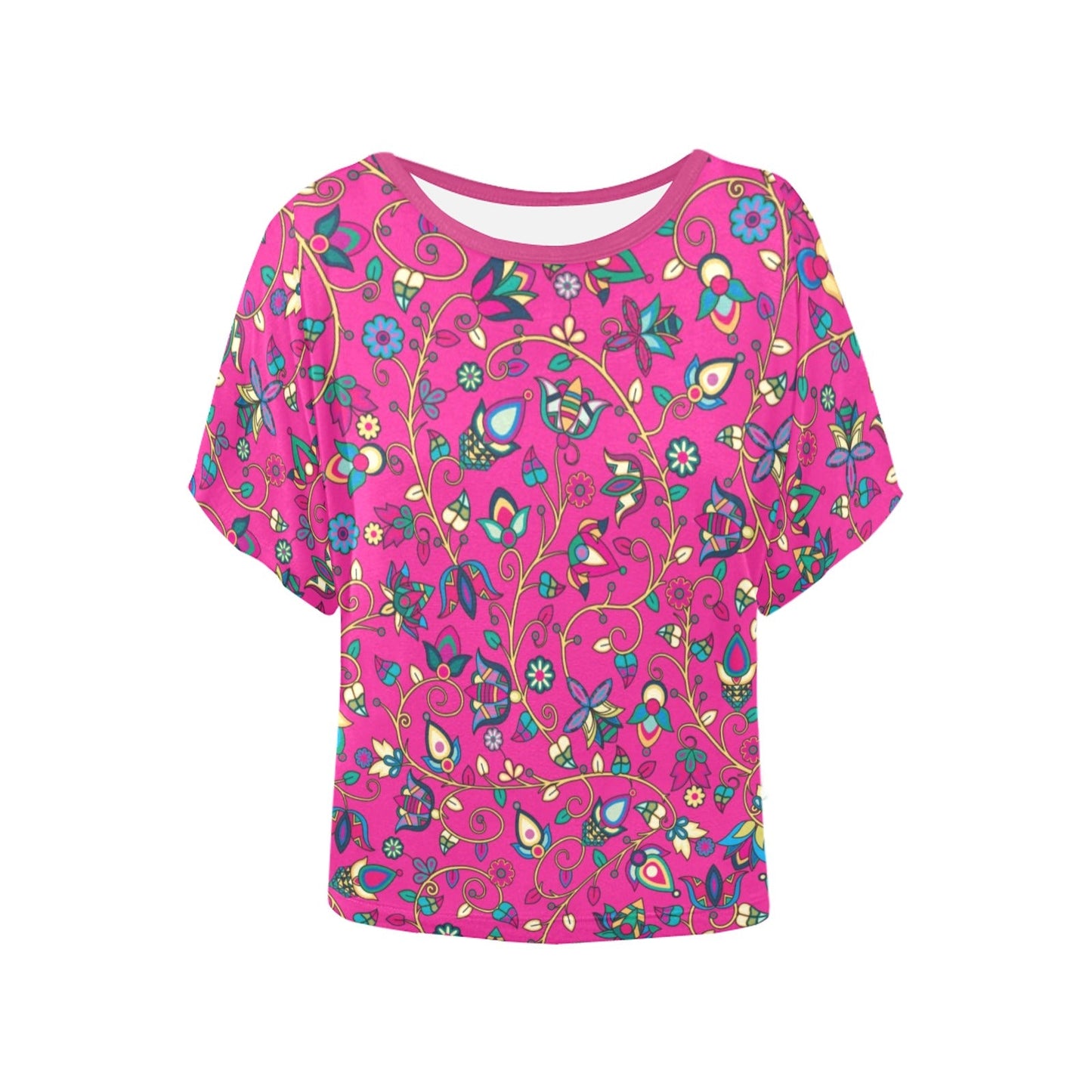 Thorny Path Pink Women's Batwing-Sleeved Blouse T shirt