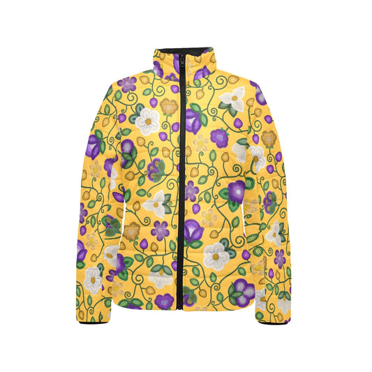 Midnight Moss Bloom Yellow Stand Collar Jacket