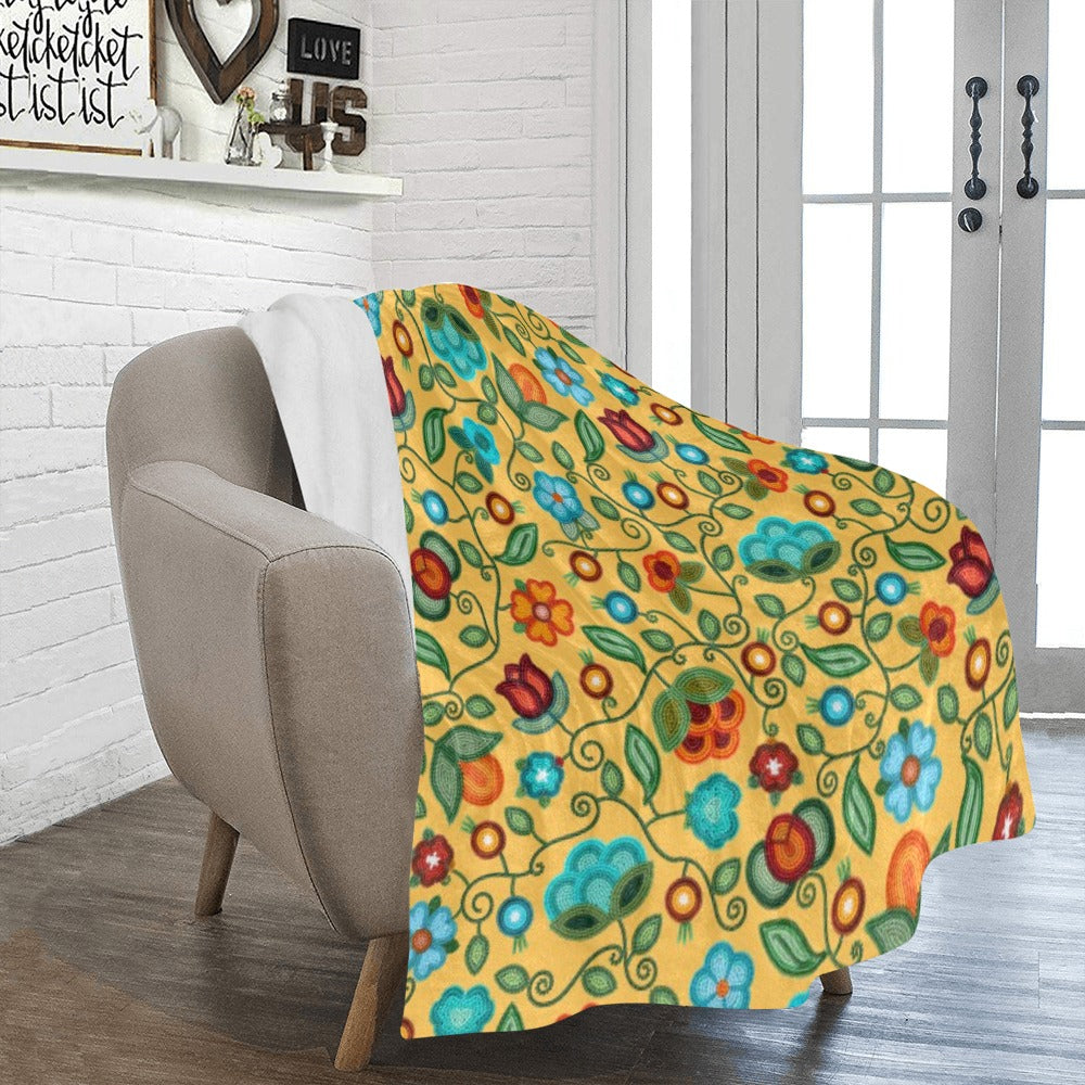 Prairie Fire Petals Honey Large Micro Fleece Blanket