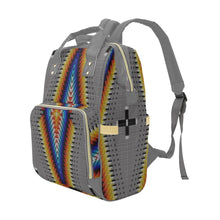 Load image into Gallery viewer, Diamond in the Bluff Grey Multi-Function Diaper Backpack/Diaper Bag
