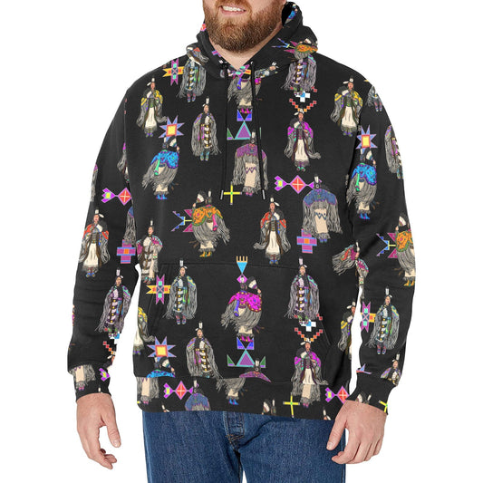 Women's Tradish Dancers Black Men's Long Sleeve Fleece Hoodie