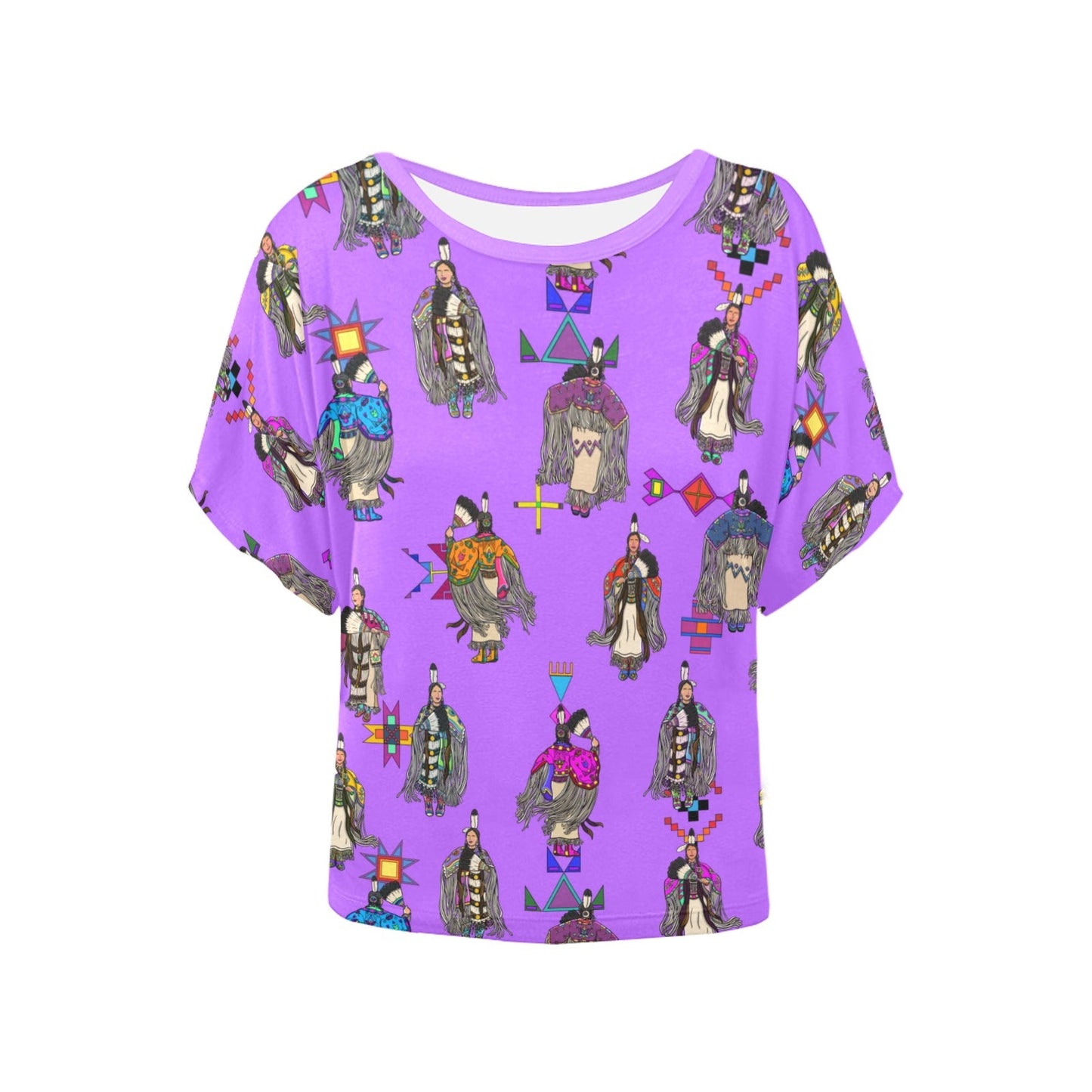 Women's Tradish Dancers Purple Women's Batwing-Sleeved Blouse T shirt