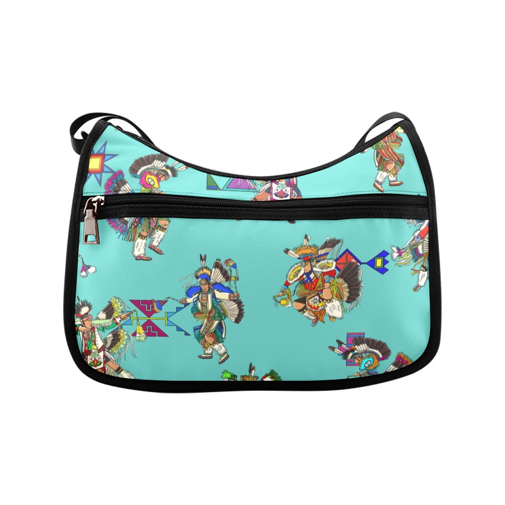 Men's Fancy Dancers Eggshell Blue Crossbody Bag