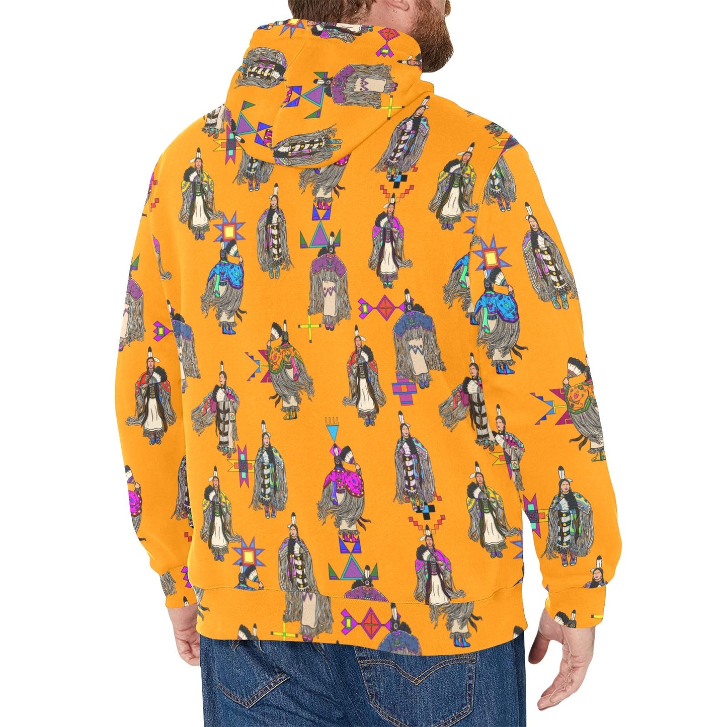 Women's Tradish Dancers Orange Men's Long Sleeve Fleece Hoodie