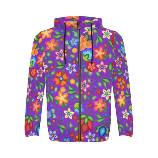 Morning Harmony Purple Zip Hoodie
