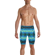 Load image into Gallery viewer, Green Star Men&#39;s Knee Length Swimming Trunks
