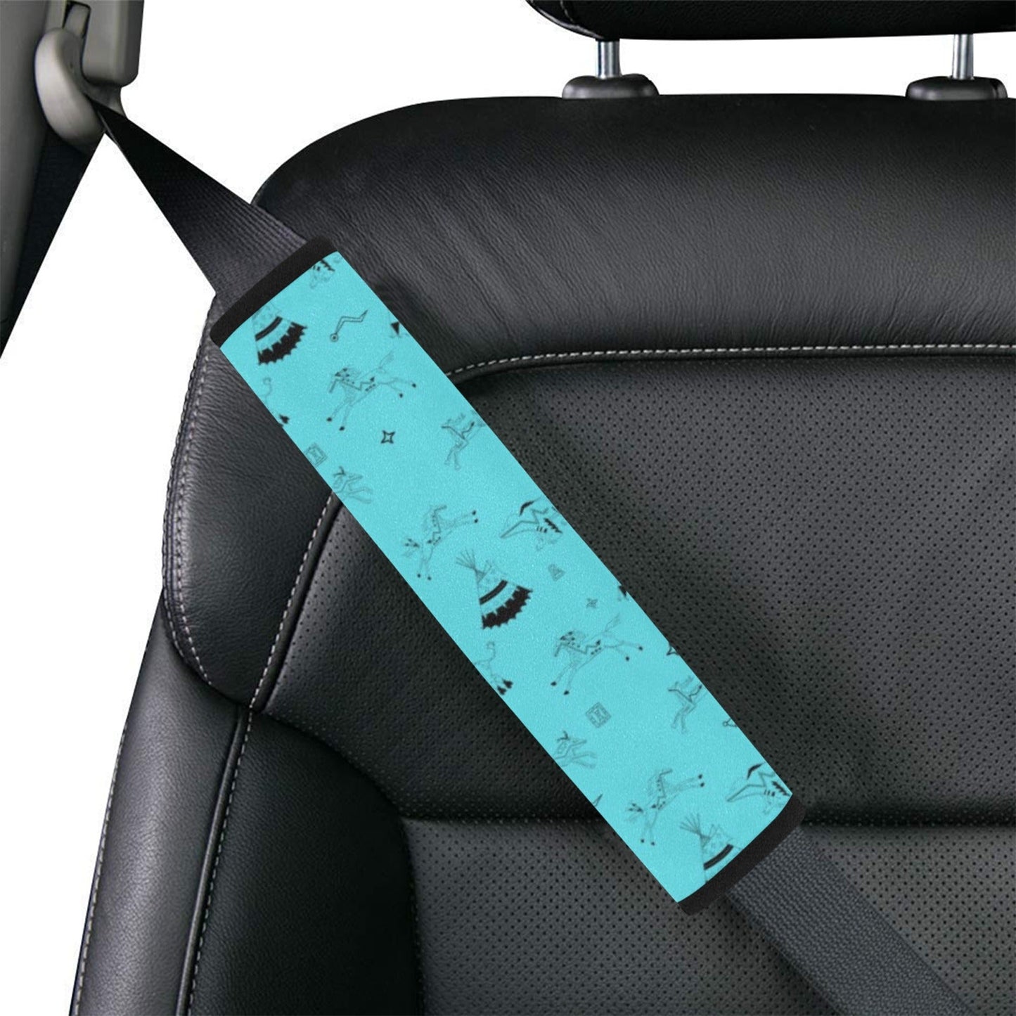 Ledger Dabbles Torquoise Car Seat Belt Cover